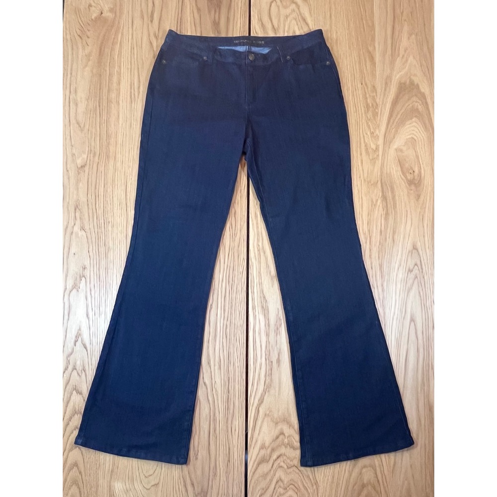 Michael Kors Flare Leg Jeans Women Size 10 Dark Wash Denim Minimalist Aesthetic